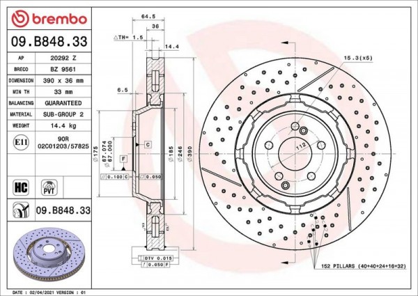 Fren Diski (tek Disk) On M.benz 205 213 231 253 290 15- 
