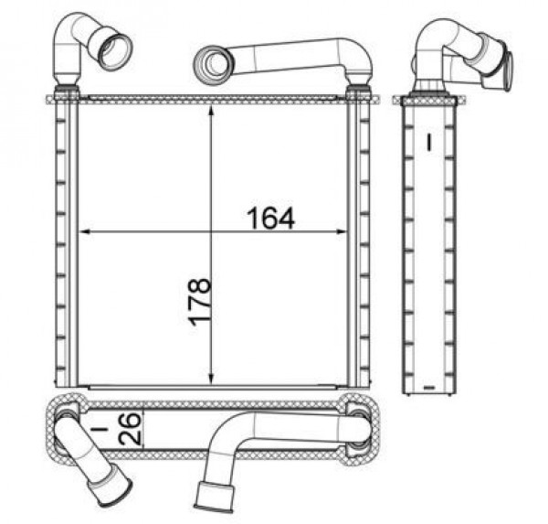 Radyator Kalorifer Vw Golf   Audi A3   12- 