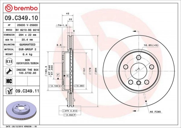 Fren Diski (tek Disk) On Bmw F39 45 46 48 13-24 